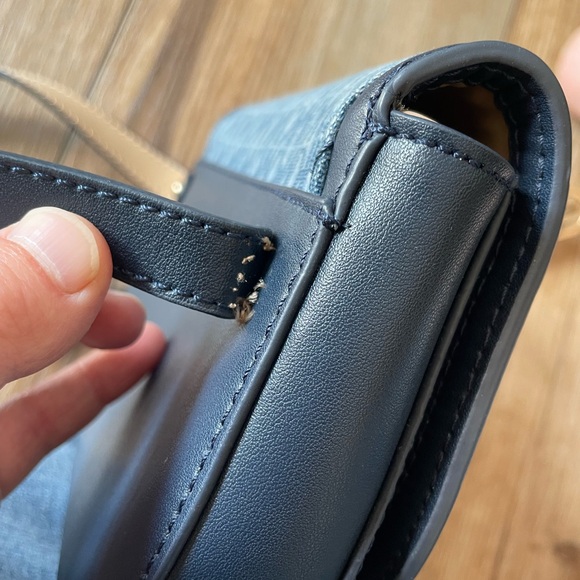 Michael Kors Signature Denim, Navy and Gold Monogram Mini Belt Bag, Leather - Picture 6 of 12